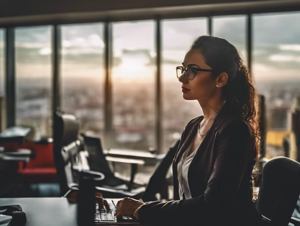Despacho Legal Grupo CT, Inicio, Mujer en una oficina trabajando. Abogado laboral para empresas